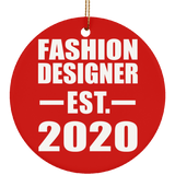 Fashion Designer Established EST. 2020 - Circle Ornament