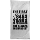 92nd Birthday Square Root of 8464 Years of Childhood - Hand Towel