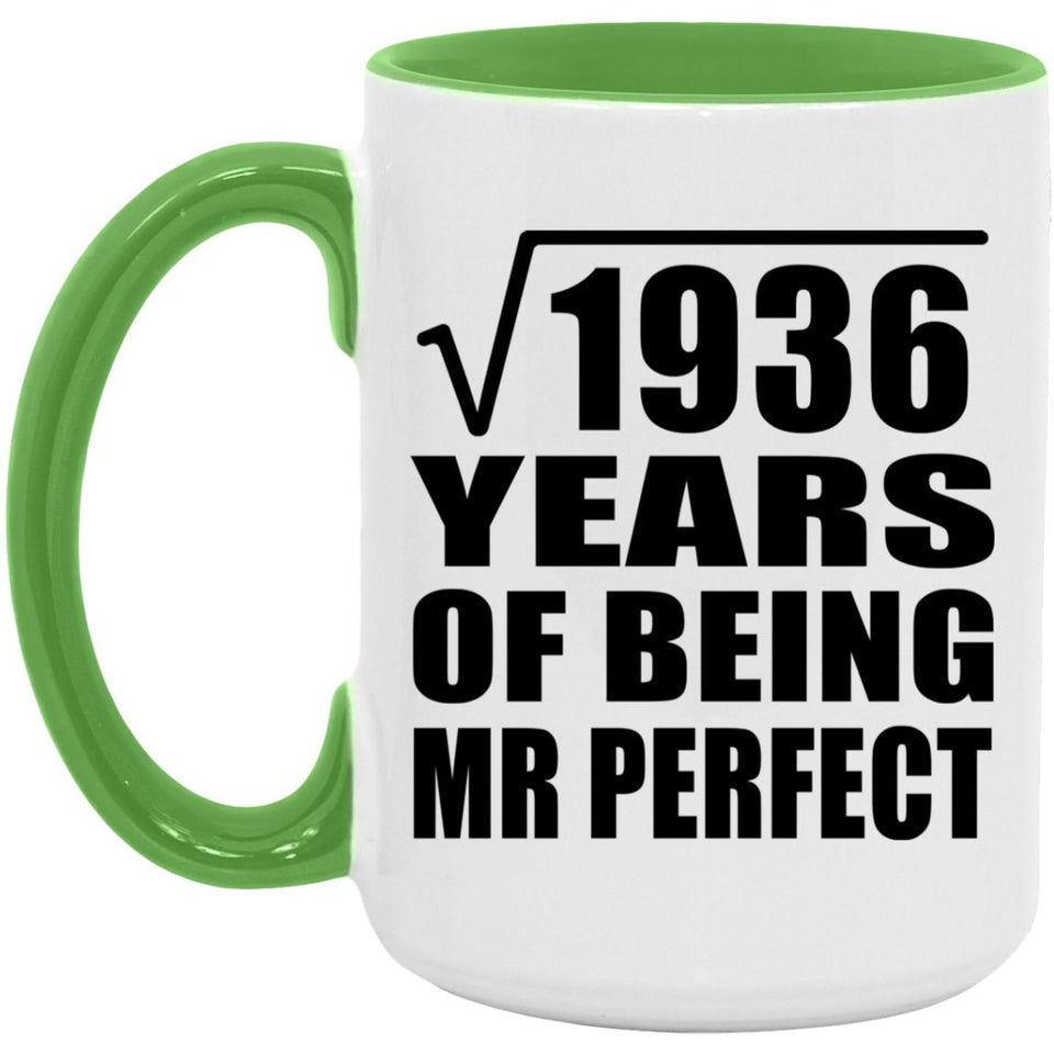 44th Anniversary Square Root of 1936 Years of Mr Perfect - 15oz Accent Mug Green