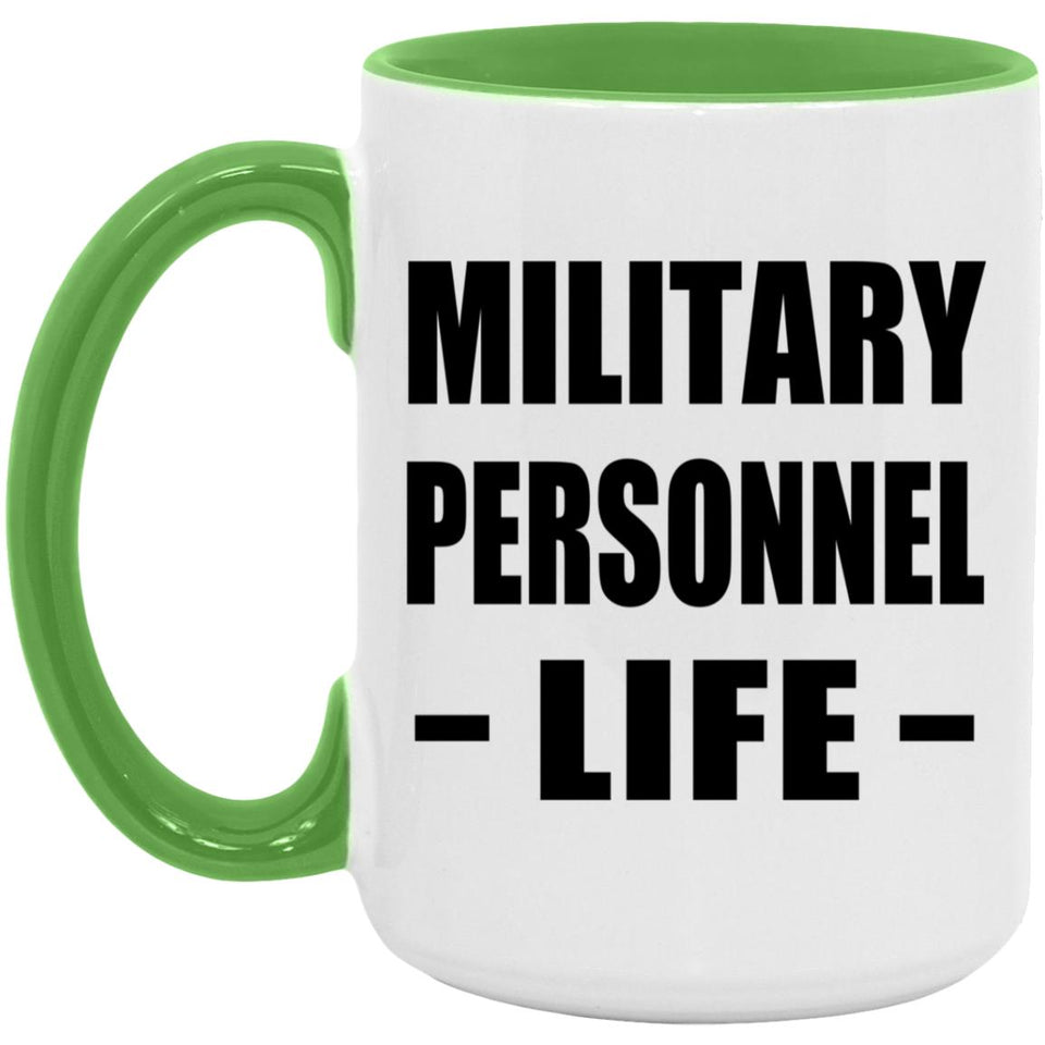 Military Personnel Life - 15oz Accent Mug Green