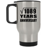 33rd Anniversary Square Root of 1089 Years Anniversary - Silver Travel Mug