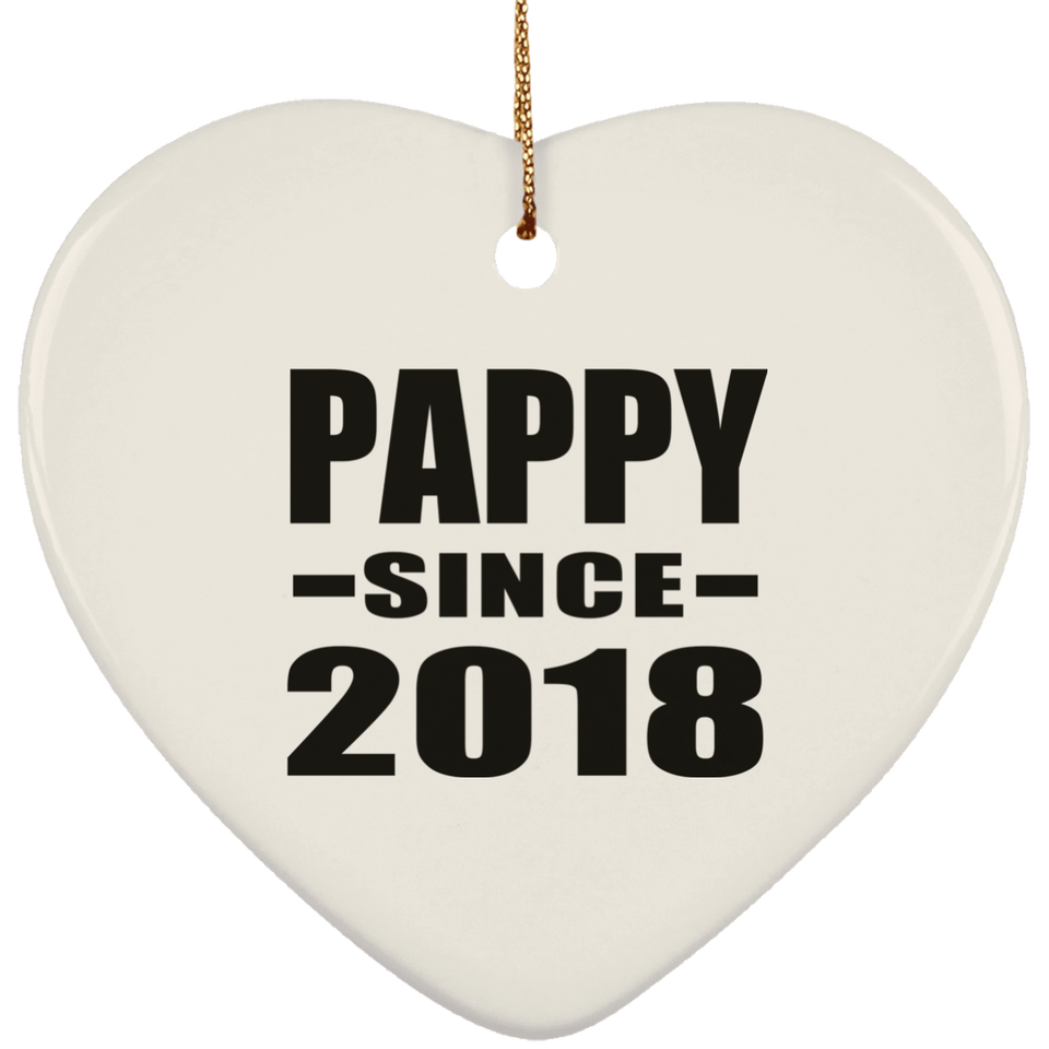 Pappy Since 2018 - Heart Ornament