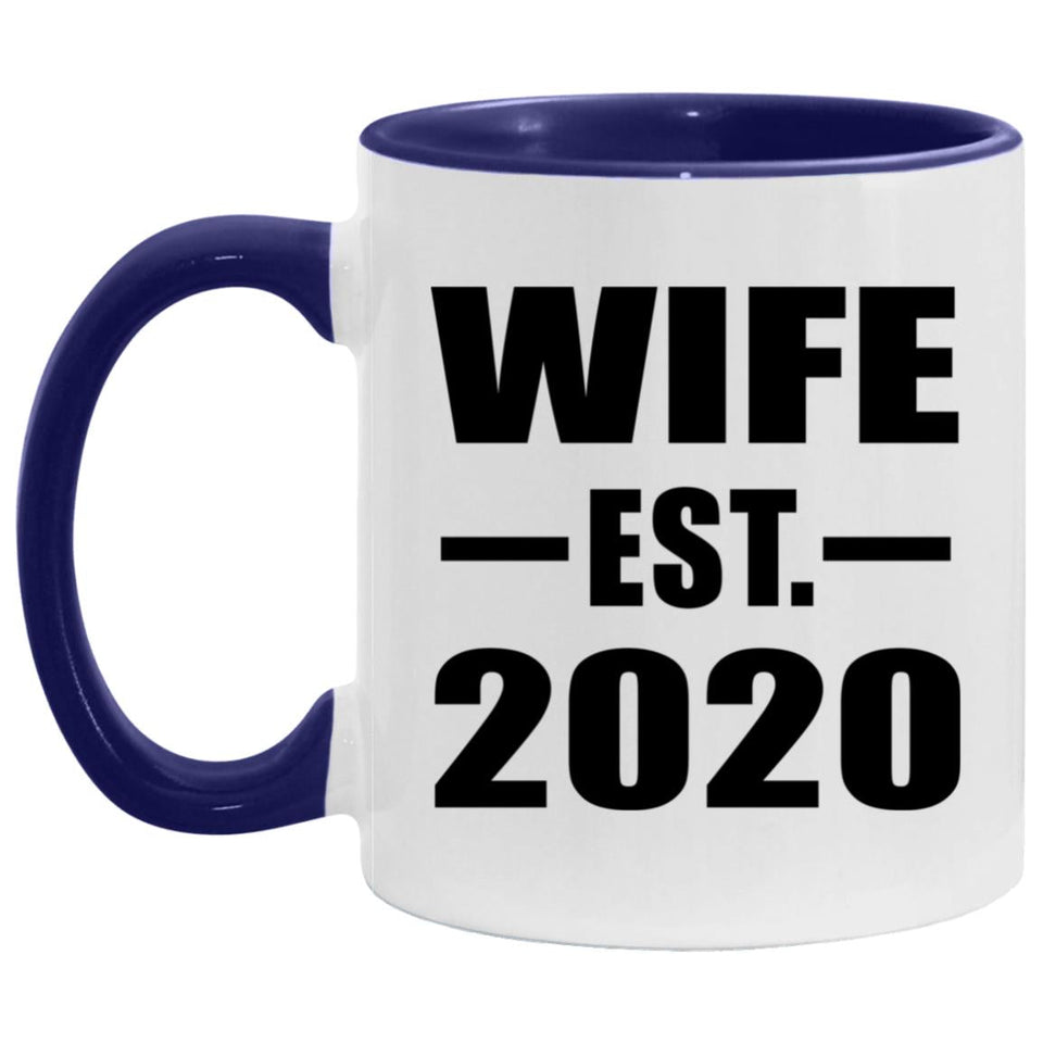 Wife Established EST. 2020 - 11oz Accent Mug Purple