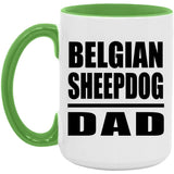 Belgian Sheepdog Dad - 15oz Accent Mug Green