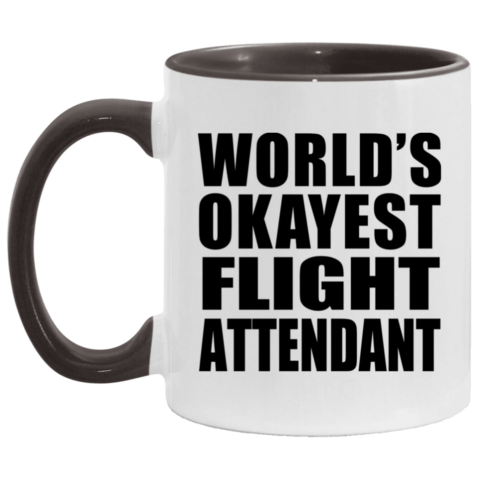 World's Okayest Flight Attendant - 11oz Accent Mug Black