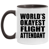 World's Okayest Flight Attendant - 11oz Accent Mug Black