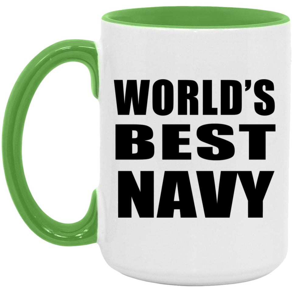 World's Best Navy - 15oz Accent Mug Green