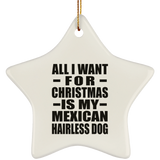 All I Want For Christmas Is My Mexican Hairless Dog - Star Ornament