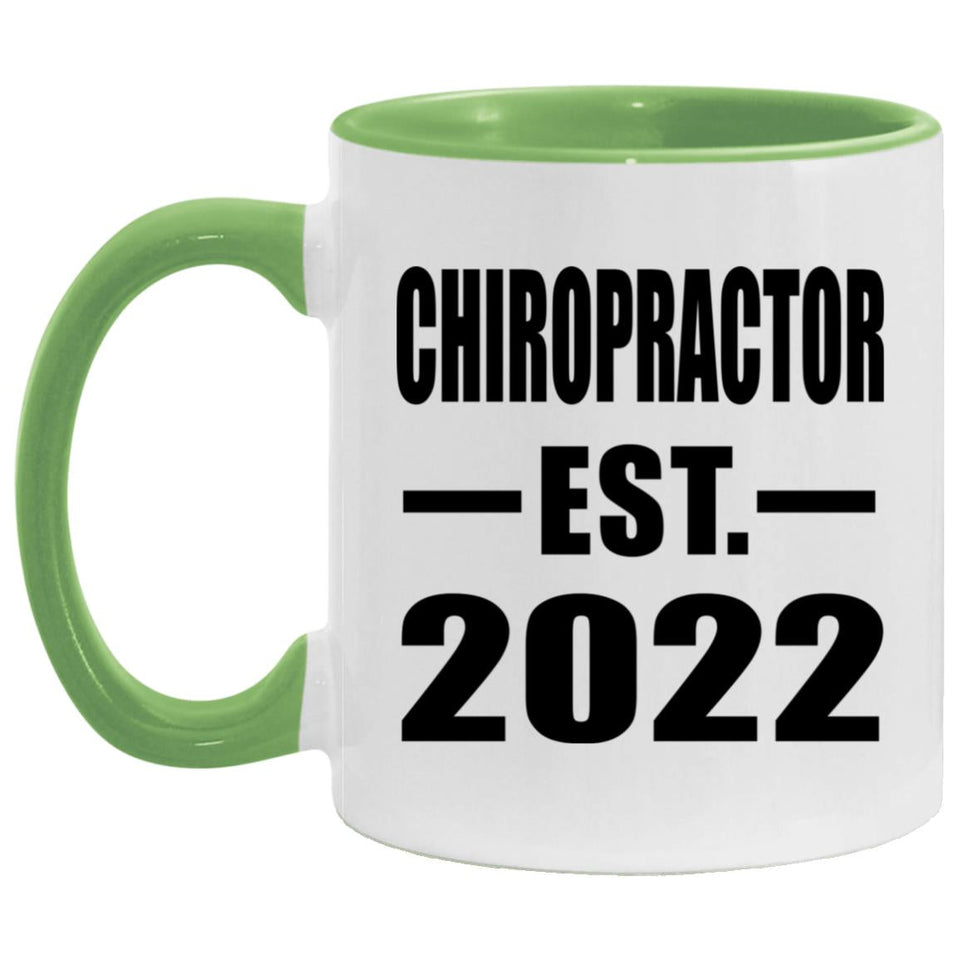 Chiropractor Established EST. 2022 - 11oz Accent Mug Green