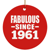 63rd Birthday Fabulous Since 1961 - Circle Ornament