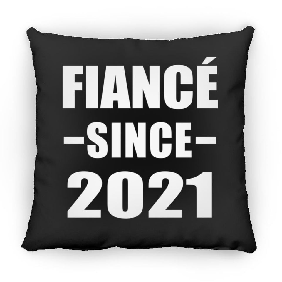 Fiance Since 2021 - Throw Pillow Black
