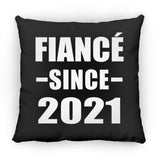 Fiance Since 2021 - Throw Pillow Black
