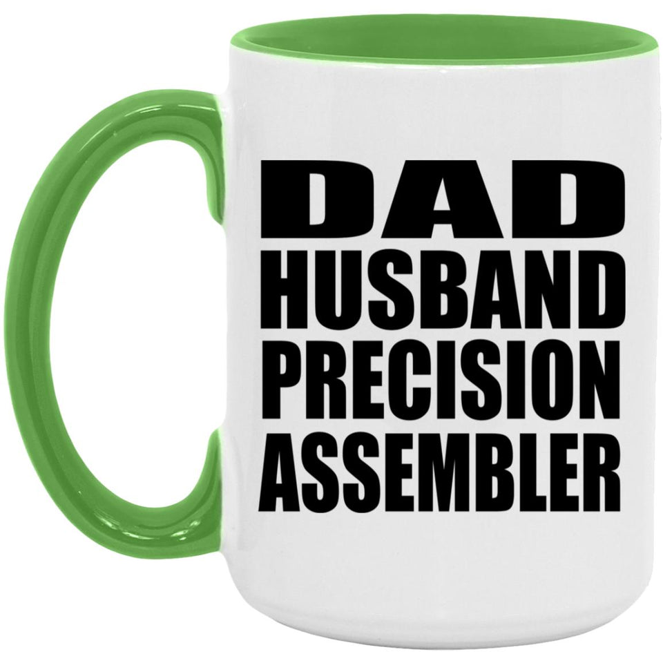 Dad Husband Precision Assembler - 15oz Accent Mug Green