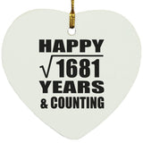 Happy 41st Anniversary Square Root of 1681 Years & Counting - Heart Ornament
