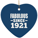 103rd Birthday Fabulous Since 1921 - Heart Ornament