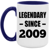 15th Birthday Legendary Since 2009 - 15oz Accent Mug Purple