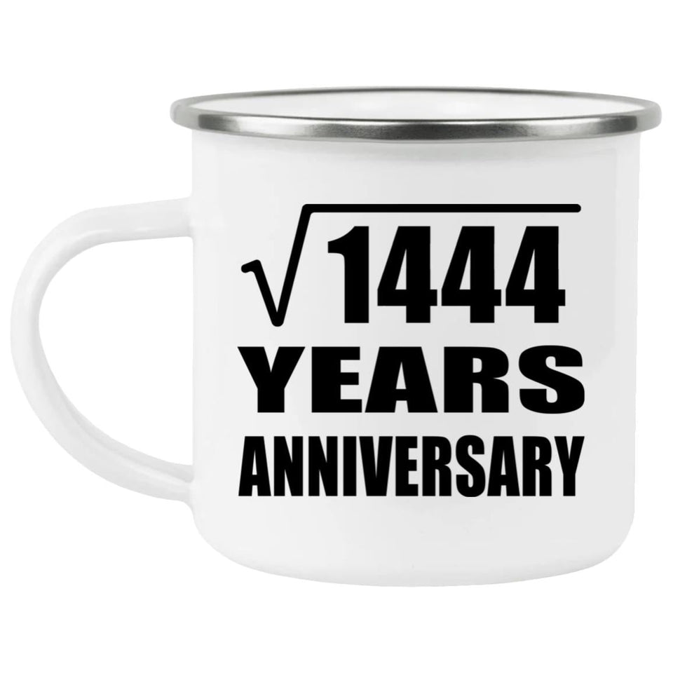 38th Anniversary Square Root of 1444 Years Anniversary - 12oz Camping Mug