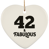 42nd Birthday 42 & Fabulous - Heart Ornament
