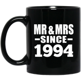 30th Anniversary Mr & Mrs Since 1994 - 11 Oz Coffee Mug Black