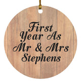 First Year As Mr & Mrs Stephens - Circle Ornament C