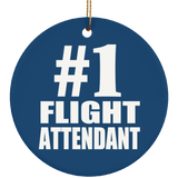 Number One #1 Flight Attendant - Circle Ornament