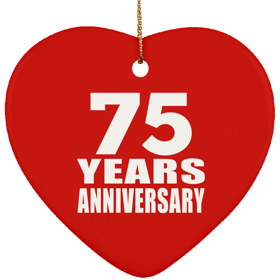 75th Anniversary 75 Years - Heart Ornament