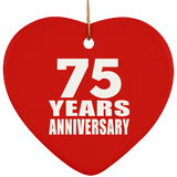 75th Anniversary 75 Years - Heart Ornament