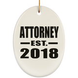 Attorney Established EST. 2018 - Oval Ornament