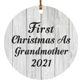 First Christmas As Grandmother 2021 - Circle Ornament F