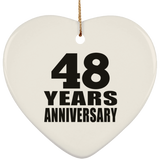 48th Anniversary 48 Years - Heart Ornament