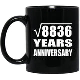 94th Anniversary Square Root of 8836 Years Anniversary - 11oz Coffee Mug Black