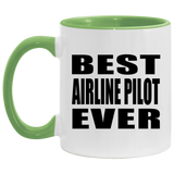 Best Airline Pilot Ever - 11oz Accent Mug Green