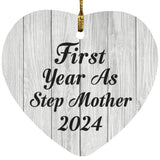 First Year As Step Mother 2024 - Heart Ornament F