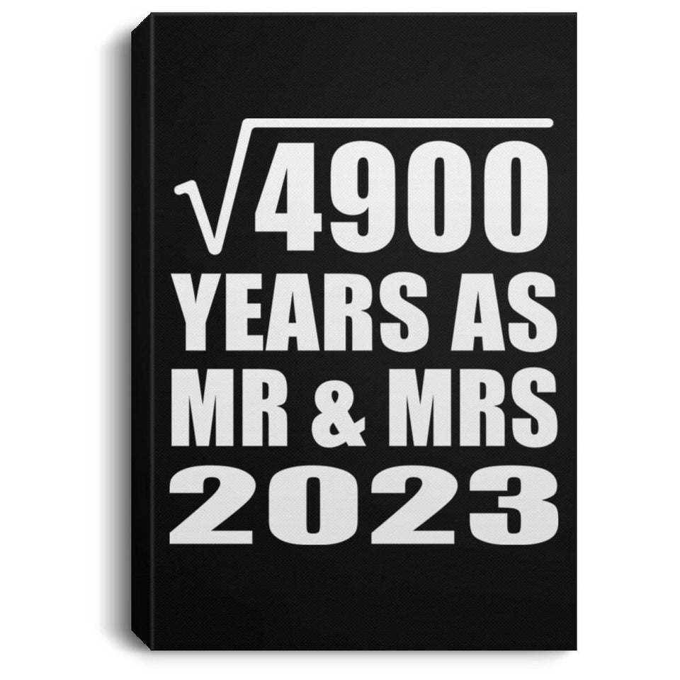 70th Anniversary Square Root of 4900 Years As Mr & Mrs 2023 - Canvas Portrait