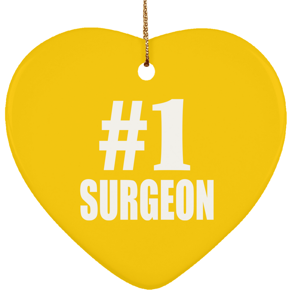 Number One #1 Surgeon - Heart Ornament