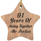 91st Anniversary 91 Years Of Being Mr Perfect - Star Ornament C