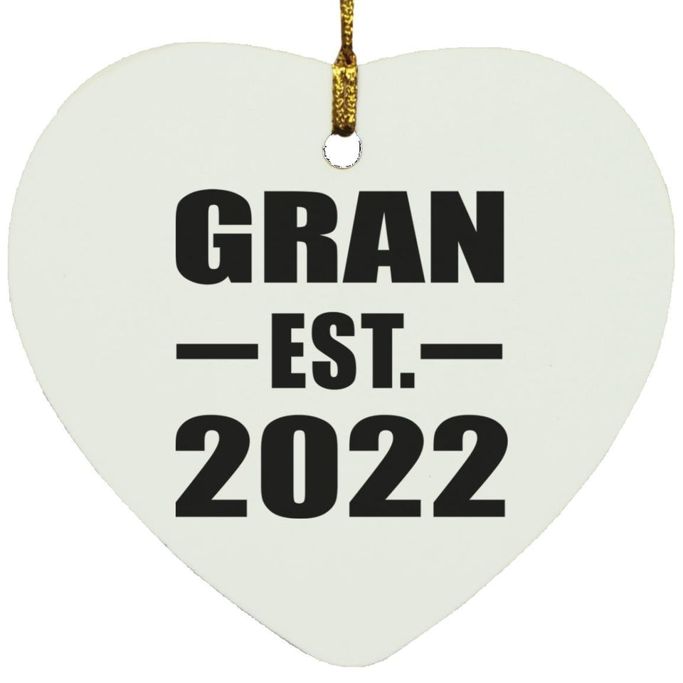 Gran Established EST. 2022 - Heart Ornament
