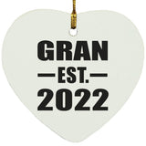 Gran Established EST. 2022 - Heart Ornament