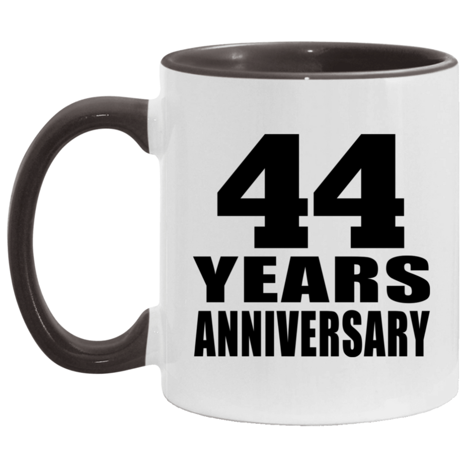 44th Anniversary 44 Years - 11oz Accent Mug Black