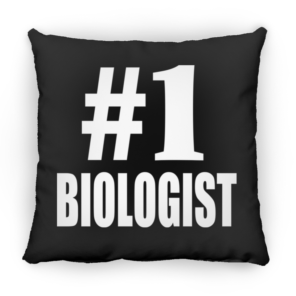Number One #1 Biologist - Throw Pillow Black