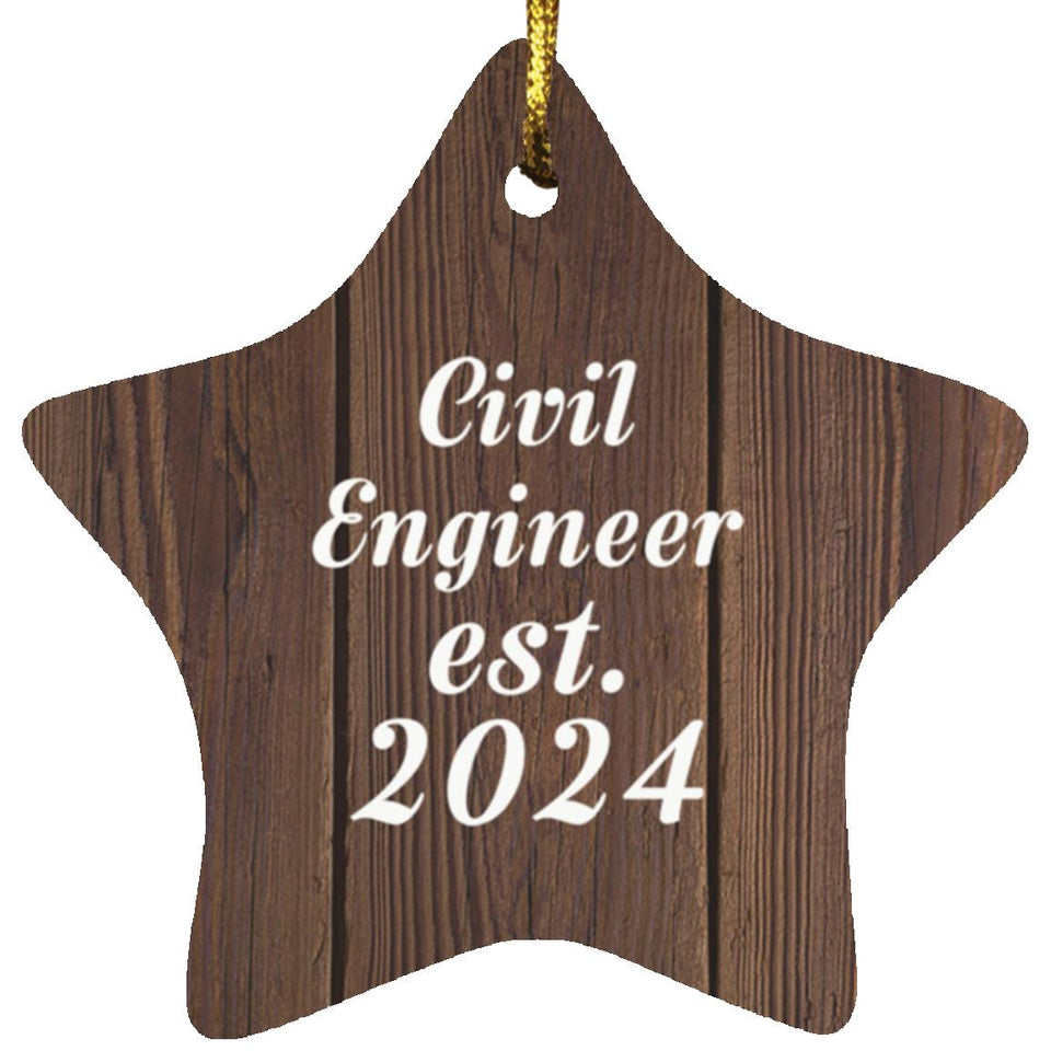 Civil Engineer Established Est. 2024 - Star Ornament D