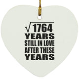 42nd Anniversary Square Root of 1764 Years Still In Love - Heart Ornament