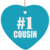 Number One #1 Cousin - Heart Ornament