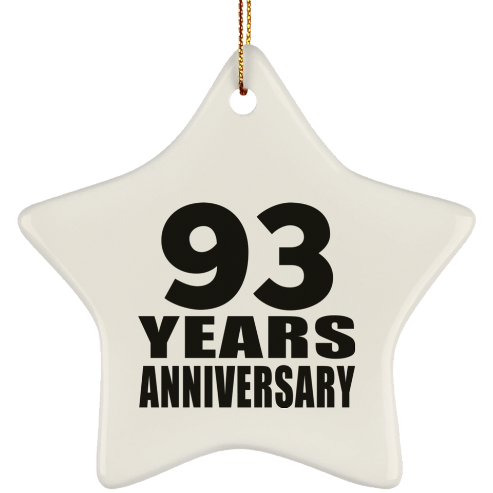 93rd Anniversary 93 Years - Star Ornament