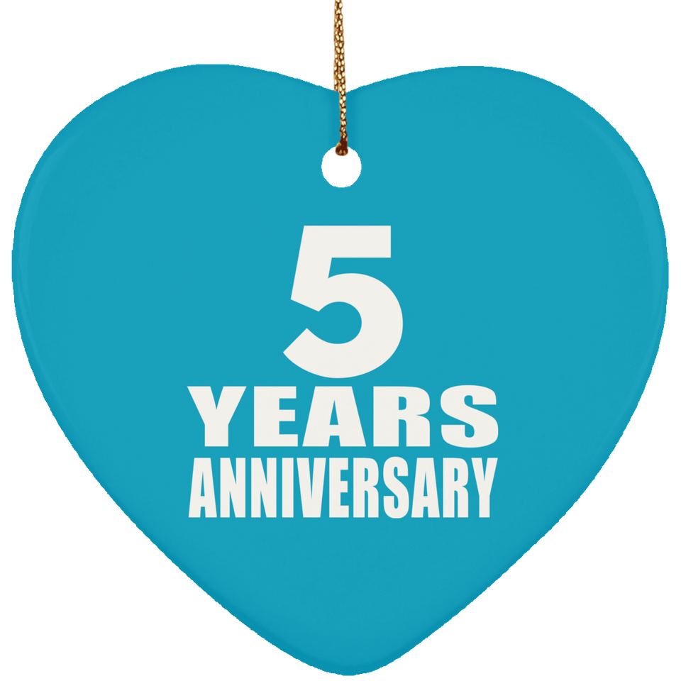 5th Anniversary 5 Years - Heart Ornament