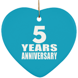 5th Anniversary 5 Years - Heart Ornament