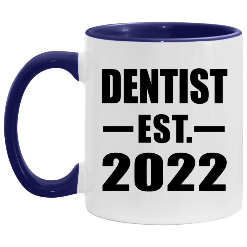 Dentist Established Est. 2022 - 11oz Accent Mug Purple