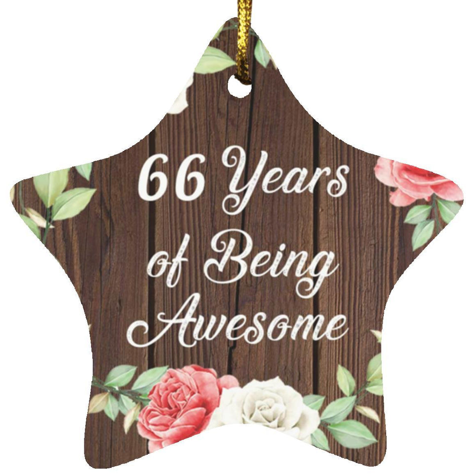 66th Birthday 66 Years Of Being Awesome - Star Ornament A