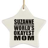 Suzanne World's Okayest Mom - Star Ornament