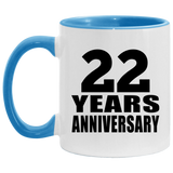 22nd Anniversary 22 Years - 11oz Accent Mug Blue